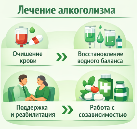 лечение алкоголизма в Кузнецке этапы